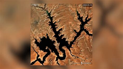 Satellite images show surging water levels at Lake Powell